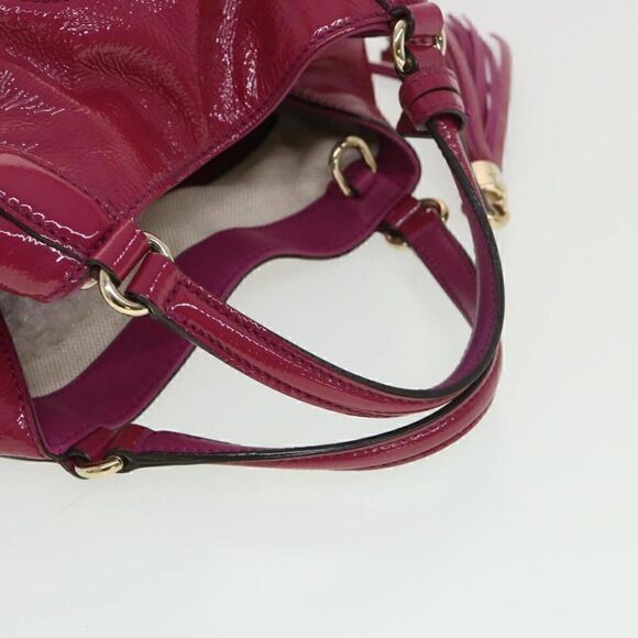GUCCI Soho Hand Bag Enamel 2way Wine Red - Picture 7 of 15